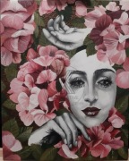 Plakat "Panna w hortensjach" 70x100