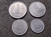 PRL zestaw 4 monet z 1949 roku piękne