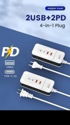 ŁADOWARKA SIECIOWA 4 PORTOWA 2 X USB A + 2 X USB TYPU C .