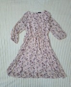 Sukienka Esmara w kwiatki wiosenna pudrowy róż rozmiar 40