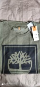 Timberland zielony khaki t-shirt rozm XL jak XL/XXL nadruk drzewko