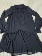 Sukienka czarna rozmiar XS elegancka przezroczyste rękawy