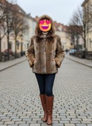 Luksusowa kurtka z naturalnego futra królika