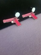 Kolczyki wakacje pistolet róż dzieci moda kobieta