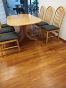 stół bukowy + 6 krzeseł