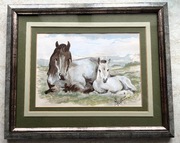 Obraz akwarela "Konie" Krzysztof Pasternak