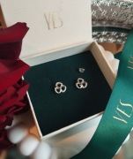 Kolczyki srebro 925 wkręcane koniczynki koniczyna