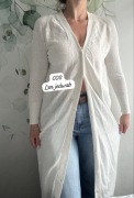 Sweterek długi rozpinany kardigan narzutka COS len jedwab silk m