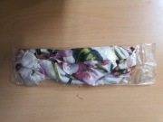 opaska do włosów z materiału chusta biała w kolorowe wzory damska