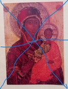 Grecja-Saloniki.Ikona Madonna z dzieciątkiem kościół Hagia Sophia.Pocztówka