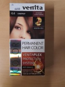orzechowa brązowa farba do włosów venita venitaplex kolor 4.4 chestnut kt