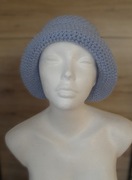 Kapelusz (z włóczki) błękitny - handmade, rękodzieło