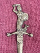 Syrenka Warszawska Stary Nóż do Papieru z Mosiądzu