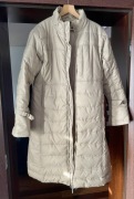 Didriksons 46 3XL Beżowy płaszcz zimowy puchowy pikowany ciepły Tall wysoka