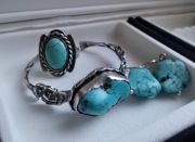 Potężny Komplet Srebro 835/925 | Naturalny TURKUS | Upcycling | 43g