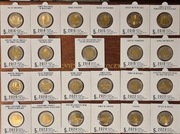 5 złotych Lata 2014-2025 Stan Menniczy Pełny Zestaw 23 Monet w Holderach 