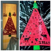 Mega duża filcowa choinka XXL do powieszenia na drzwi wys. 120cm