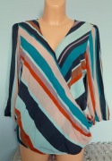 Orsay Bluzka w paski z kopertowym dekoltem rozm.42