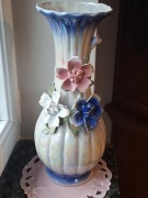 Duży wysoki porcelanowy wazon 3D róże