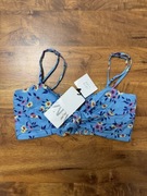 Crop top bluzeczka w kwiaty bawełniany floral print coquette Zara XS 34