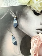 Kolczyki Handmade "Blue Marble" | Perłowe Sztyfty |Lekkie |Prezent dla Niej