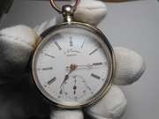 Duży zegarek Kieszonkowy, Kluczykowy, precyzyjny, koperta  ze srebra - Ag. 