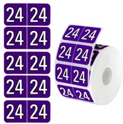 Naklejki samoprzylepne 24 fioletowe etykiety biurowe