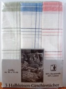 ŚCIERECZKI KUCHENNE NIEMIECKIE ZESTAW 3 SZTUK 50x70 cm Len i Bawełna