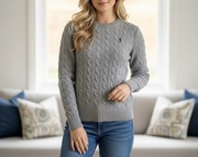 Sweter Damski Polo Ralph Lauren Szary rozmiar M 100% bawełna 