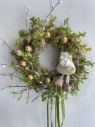 Wianek świąteczny wiosenny wielkanocny na drzwi stół sztuczny 31 cm
