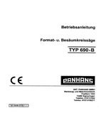Piła formatowa PANHANS 690B z 1998 r. - instrukcja obsługi DTR