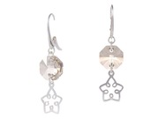 Kolczyki kryształowe latte gwiazda ozdobna srebro