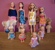 Zestaw lalek ala Barbie duże i dzieci 10 sztuk