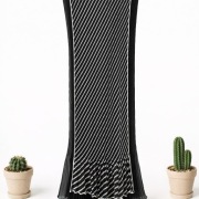 Czarno biały szal 167x53cm