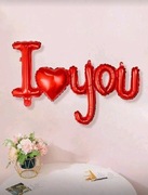 Balony foliowy napis, czerwony. Walentynki,rocznica,zaręczyny I love you