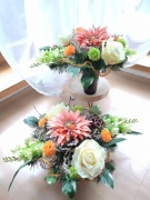 Efektowny zestaw  na grób, tani elegancki zestaw na cmentarz