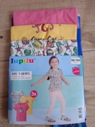 3 pak bawełnianych koszulek dla dziewczynki rozmiar 98/104