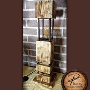   Rustykalna lampa z litego drewna – ręcznie wykonana, unikat