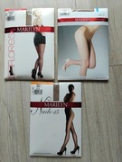 nowe zestaw 3x MARILYN rozmiar 4 L MIX  beżowe 20 DEN rajstopy