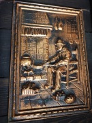 Francuski obraz miedziany Vintage