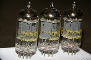 Trójka Lamp 12au7 Westinghouse, Duży O-getter, długa anoda. 67 rok.