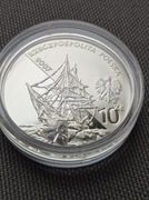 10 zł Arctowski i Dobrowolski 2007 r. srebrna moneta z cyrkonią mennicza