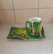 Zestaw kubek i podstawka z pracownii Inkluz