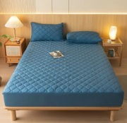 Pikowany pokrowiec na materac 120x200 kolor turkusowy 