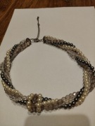 Naszyjnik sztuczne perły skręcony 3 żyłowy 