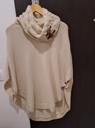Sweter damski poncho - wełna angora kaszmir