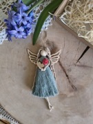 Aniołek Anioł stróż mini makrama zawieszka 