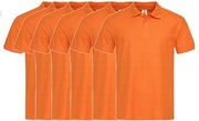Zestaw Koszulek Pomarańczowych 100% Bawełna Różne Rozmiary Nowe M - XL