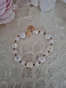 Bransoletka handmade z naturalnych kamieni hematyt howlit perły