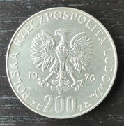 Moneta srebrna 200 ZŁ 1976 XXI IGRZYSKA OLIMPIJSKIE PRL